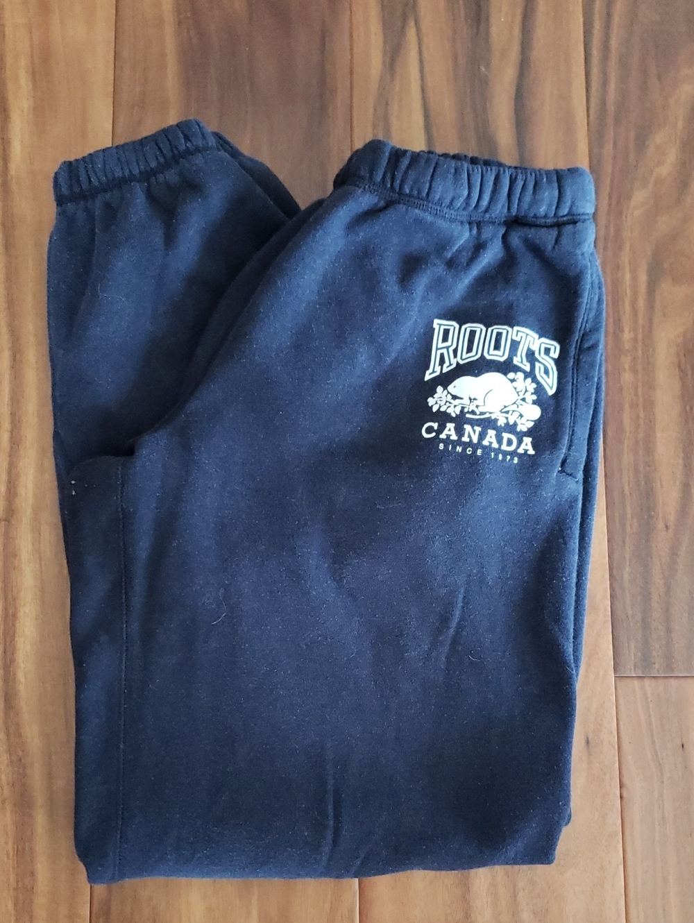 Roots Men's Navy Sweatpants with White Canada Logo